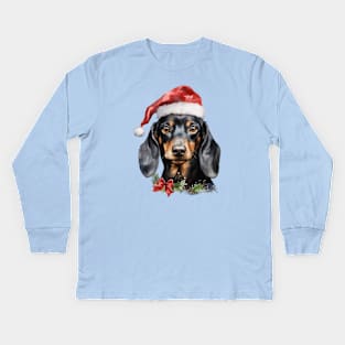 Christmas Dachshund Kids Long Sleeve T-Shirt